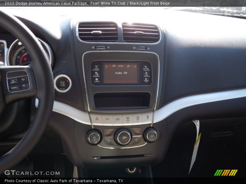 Pearl White Tri Coat / Black/Light Frost Beige 2013 Dodge Journey American Value Package