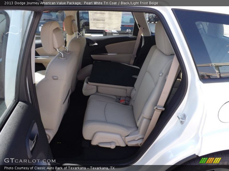 Pearl White Tri Coat / Black/Light Frost Beige 2013 Dodge Journey American Value Package