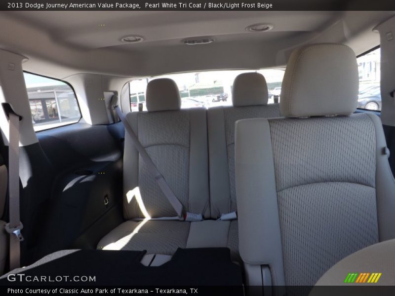 Pearl White Tri Coat / Black/Light Frost Beige 2013 Dodge Journey American Value Package