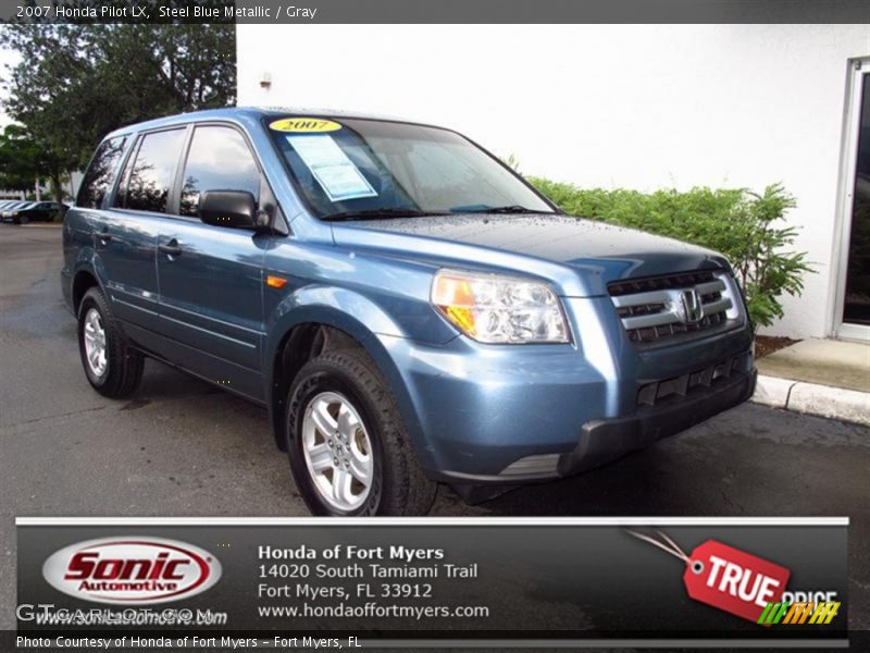 Steel Blue Metallic / Gray 2007 Honda Pilot LX