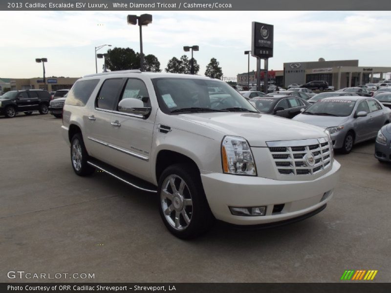 White Diamond Tricoat / Cashmere/Cocoa 2013 Cadillac Escalade ESV Luxury