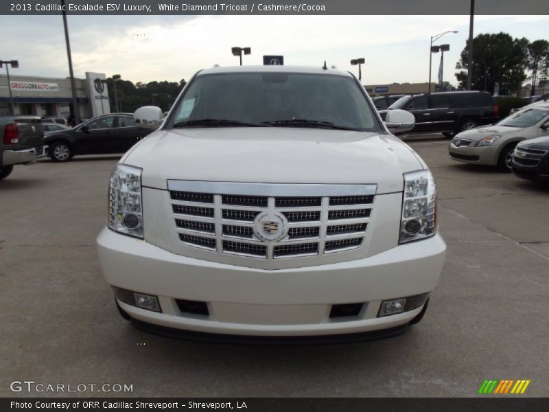 White Diamond Tricoat / Cashmere/Cocoa 2013 Cadillac Escalade ESV Luxury