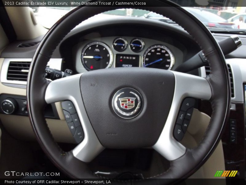 White Diamond Tricoat / Cashmere/Cocoa 2013 Cadillac Escalade ESV Luxury