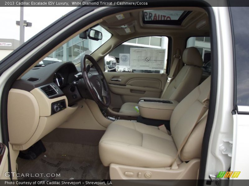 White Diamond Tricoat / Cashmere/Cocoa 2013 Cadillac Escalade ESV Luxury