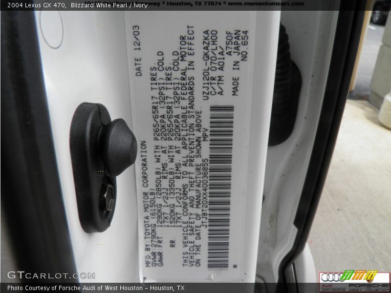 Blizzard White Pearl / Ivory 2004 Lexus GX 470