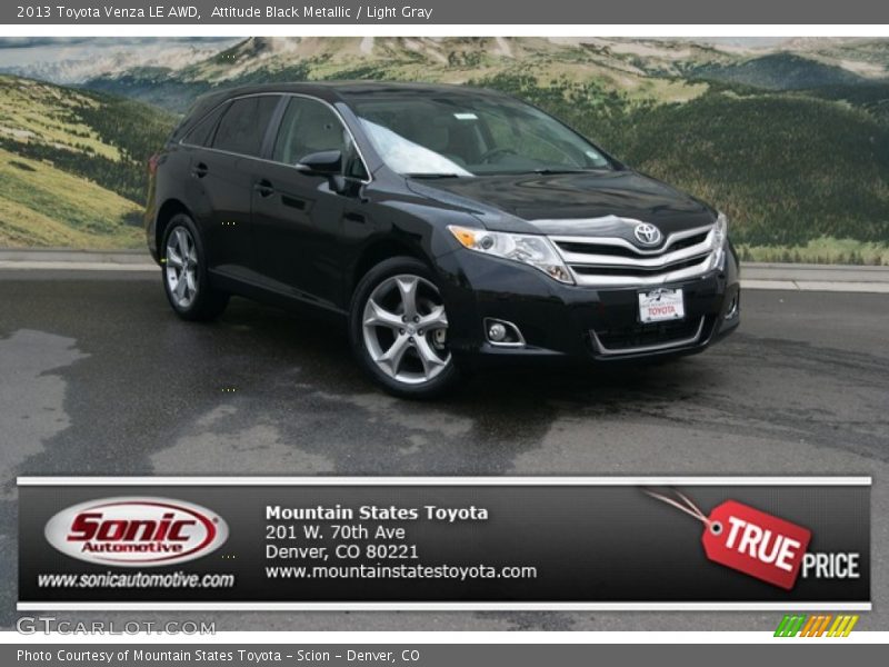 Attitude Black Metallic / Light Gray 2013 Toyota Venza LE AWD