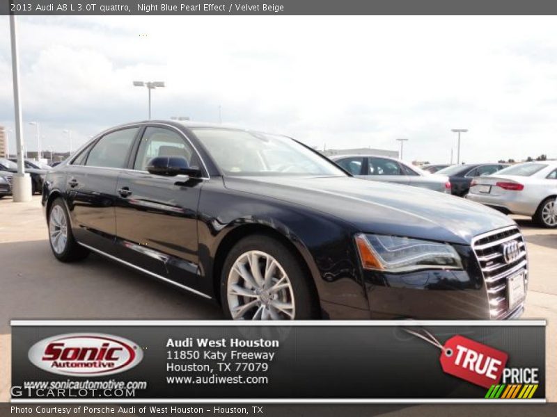 Night Blue Pearl Effect / Velvet Beige 2013 Audi A8 L 3.0T quattro