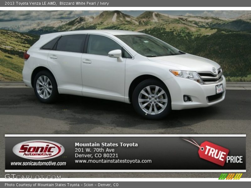 Blizzard White Pearl / Ivory 2013 Toyota Venza LE AWD