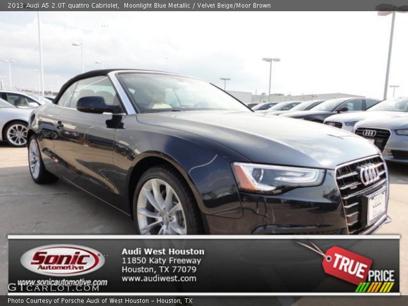 Moonlight Blue Metallic / Velvet Beige/Moor Brown 2013 Audi A5 2.0T quattro Cabriolet