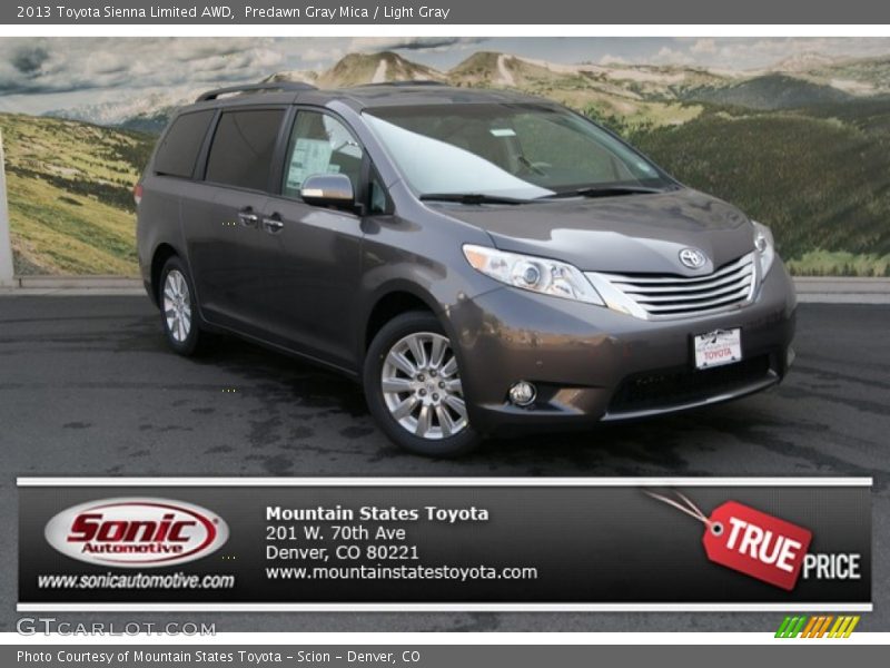 Predawn Gray Mica / Light Gray 2013 Toyota Sienna Limited AWD