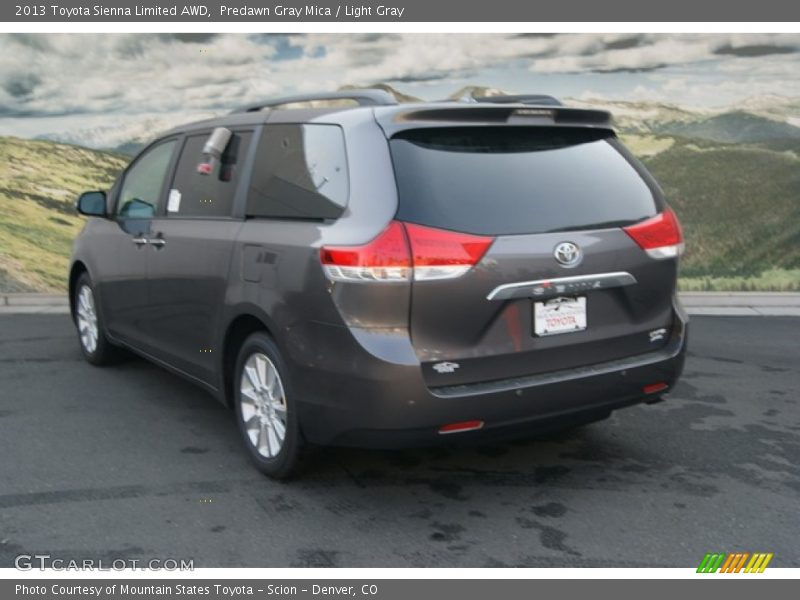 Predawn Gray Mica / Light Gray 2013 Toyota Sienna Limited AWD