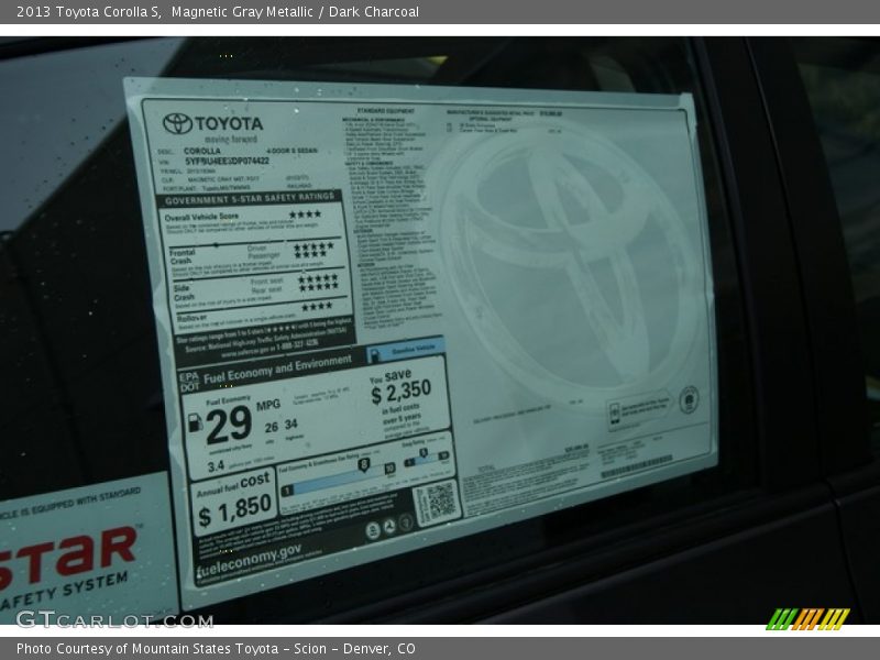 Magnetic Gray Metallic / Dark Charcoal 2013 Toyota Corolla S