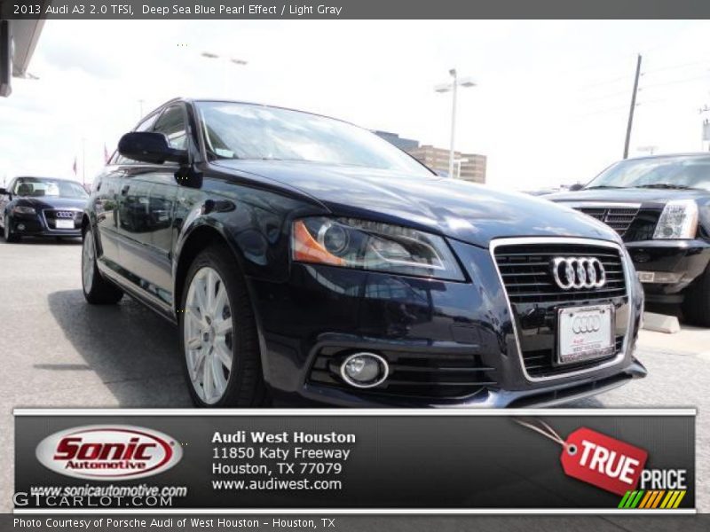 Deep Sea Blue Pearl Effect / Light Gray 2013 Audi A3 2.0 TFSI