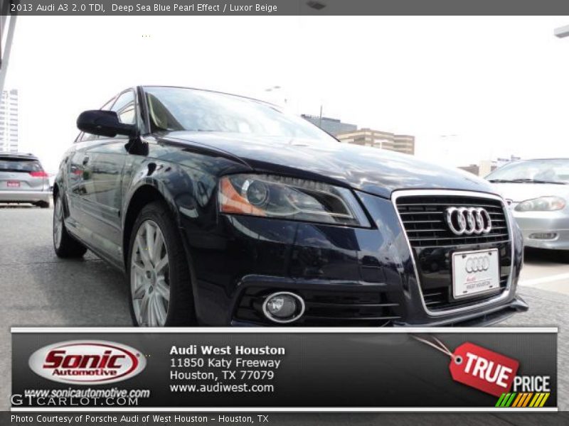 Deep Sea Blue Pearl Effect / Luxor Beige 2013 Audi A3 2.0 TDI