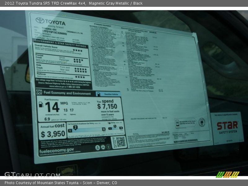 Magnetic Gray Metallic / Black 2012 Toyota Tundra SR5 TRD CrewMax 4x4