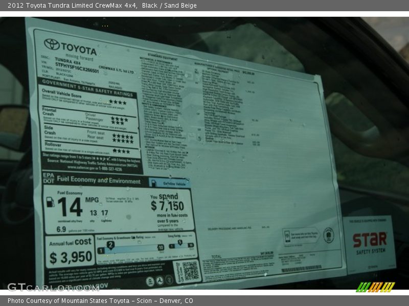 Black / Sand Beige 2012 Toyota Tundra Limited CrewMax 4x4