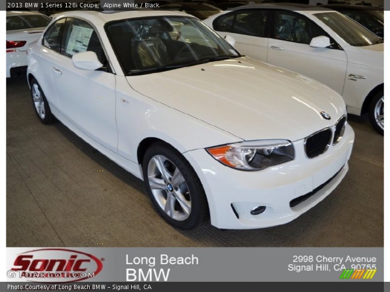 Alpine White / Black 2013 BMW 1 Series 128i Coupe