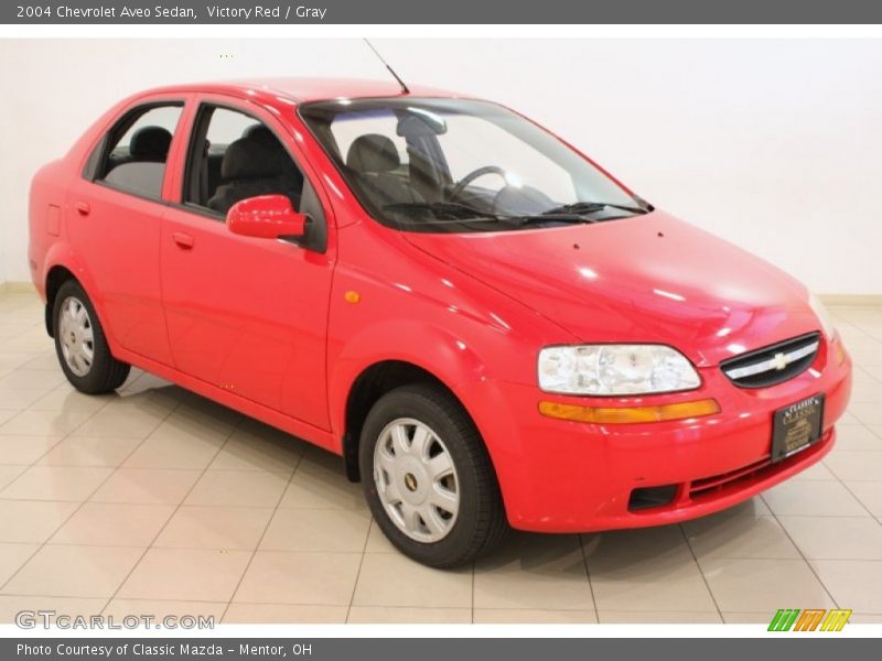 Victory Red / Gray 2004 Chevrolet Aveo Sedan