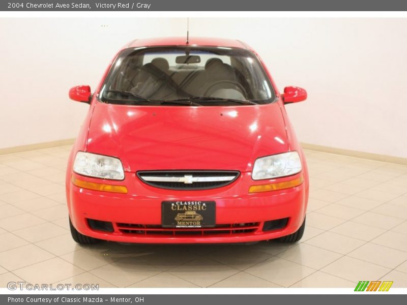 Victory Red / Gray 2004 Chevrolet Aveo Sedan