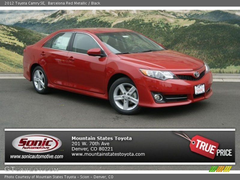 Barcelona Red Metallic / Black 2012 Toyota Camry SE