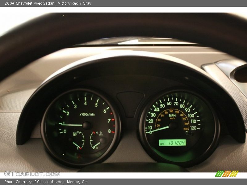Victory Red / Gray 2004 Chevrolet Aveo Sedan