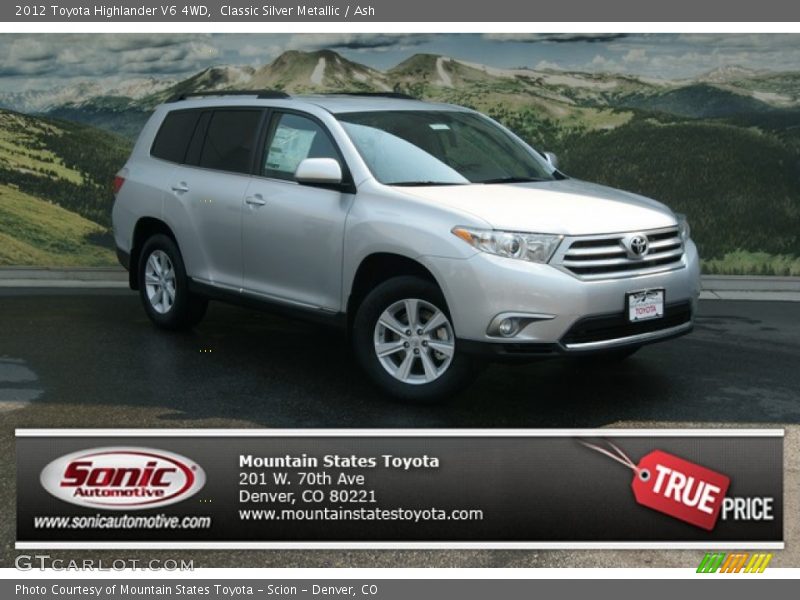 Classic Silver Metallic / Ash 2012 Toyota Highlander V6 4WD