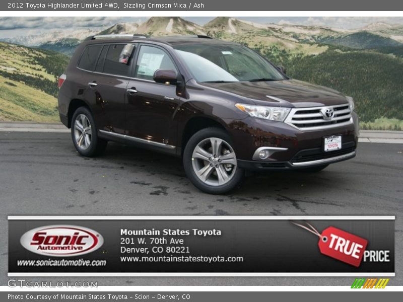 Sizzling Crimson Mica / Ash 2012 Toyota Highlander Limited 4WD