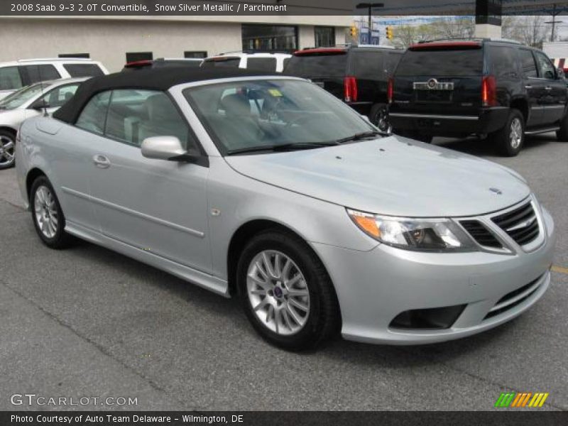 Snow Silver Metallic / Parchment 2008 Saab 9-3 2.0T Convertible