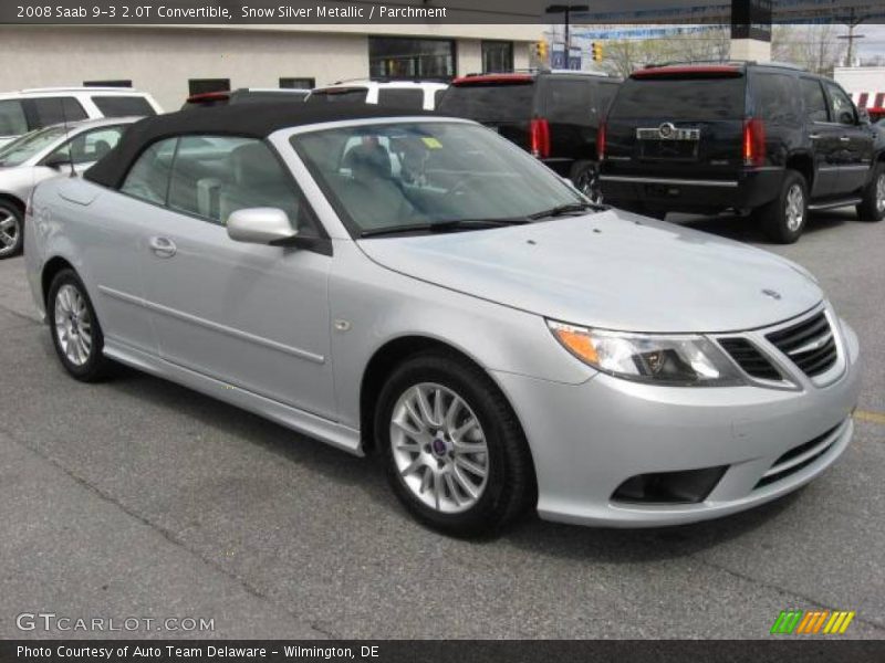 Snow Silver Metallic / Parchment 2008 Saab 9-3 2.0T Convertible