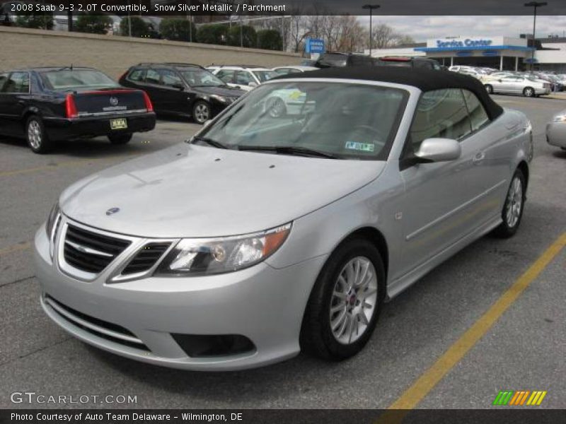 Snow Silver Metallic / Parchment 2008 Saab 9-3 2.0T Convertible