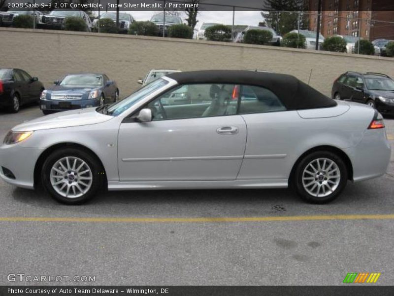 Snow Silver Metallic / Parchment 2008 Saab 9-3 2.0T Convertible