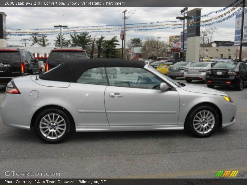 Snow Silver Metallic / Parchment 2008 Saab 9-3 2.0T Convertible