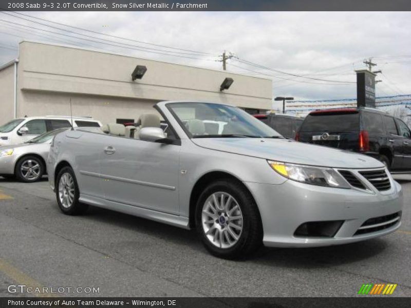 Snow Silver Metallic / Parchment 2008 Saab 9-3 2.0T Convertible