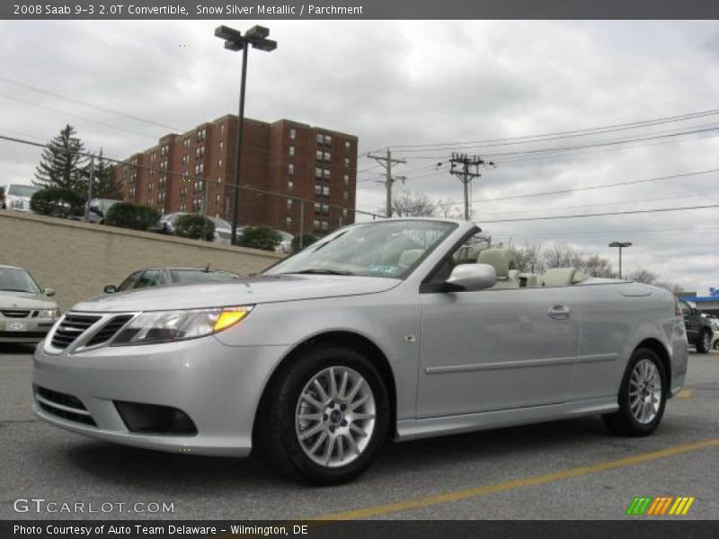 Snow Silver Metallic / Parchment 2008 Saab 9-3 2.0T Convertible