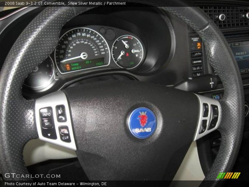 Snow Silver Metallic / Parchment 2008 Saab 9-3 2.0T Convertible