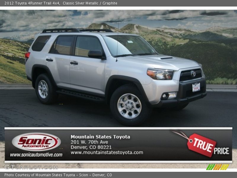 Classic Silver Metallic / Graphite 2012 Toyota 4Runner Trail 4x4
