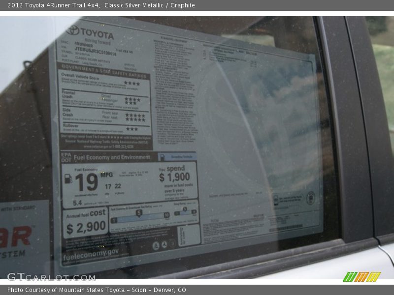 Classic Silver Metallic / Graphite 2012 Toyota 4Runner Trail 4x4