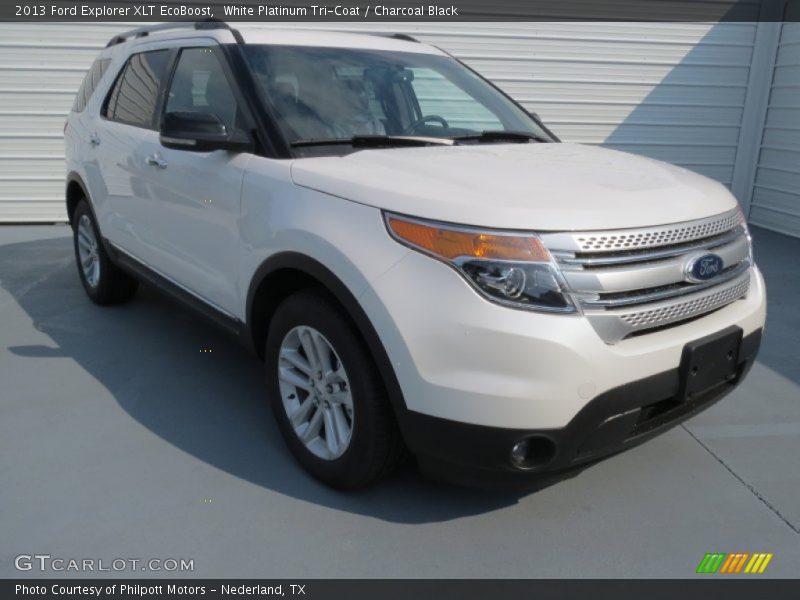 White Platinum Tri-Coat / Charcoal Black 2013 Ford Explorer XLT EcoBoost