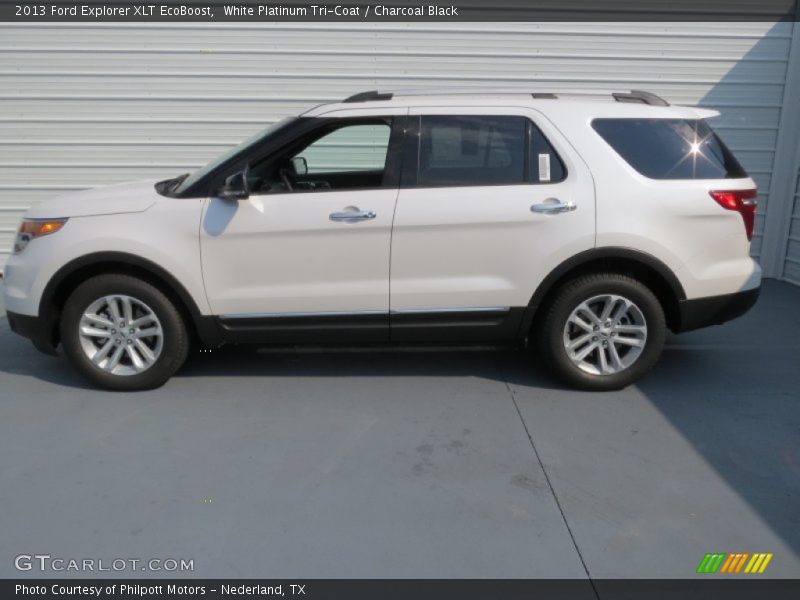 White Platinum Tri-Coat / Charcoal Black 2013 Ford Explorer XLT EcoBoost