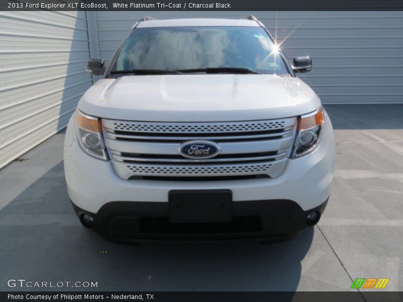 White Platinum Tri-Coat / Charcoal Black 2013 Ford Explorer XLT EcoBoost