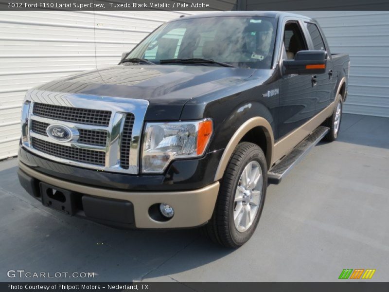 Tuxedo Black Metallic / Pale Adobe 2012 Ford F150 Lariat SuperCrew