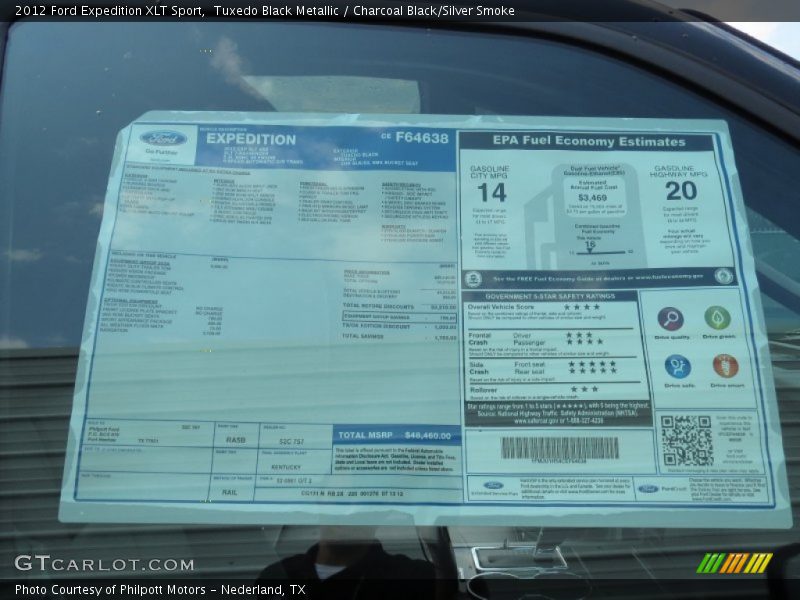 Tuxedo Black Metallic / Charcoal Black/Silver Smoke 2012 Ford Expedition XLT Sport