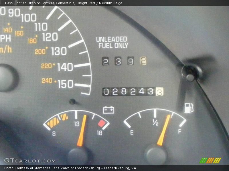 Bright Red / Medium Beige 1995 Pontiac Firebird Formula Convertible