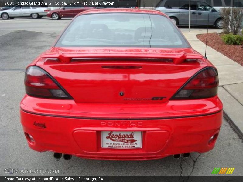 Bright Red / Dark Pewter 2000 Pontiac Grand Am GT Coupe