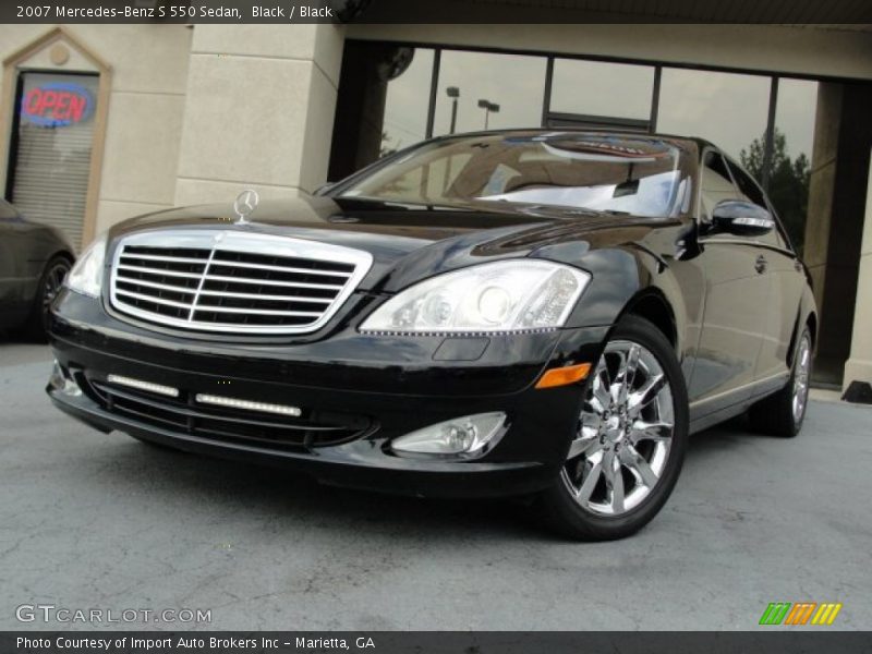 Black / Black 2007 Mercedes-Benz S 550 Sedan