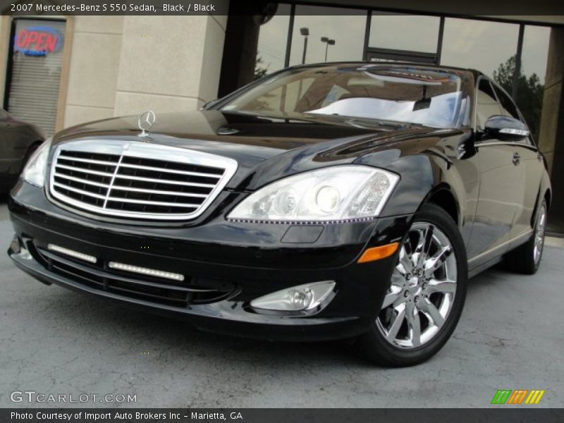Black / Black 2007 Mercedes-Benz S 550 Sedan