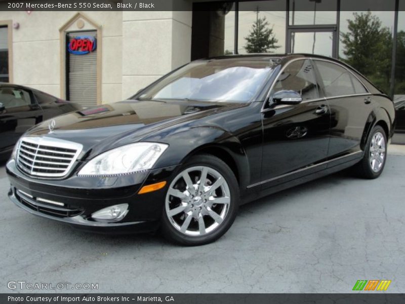 Black / Black 2007 Mercedes-Benz S 550 Sedan