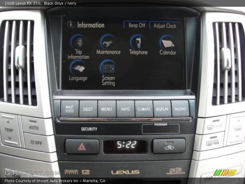 Black Onyx / Ivory 2008 Lexus RX 350