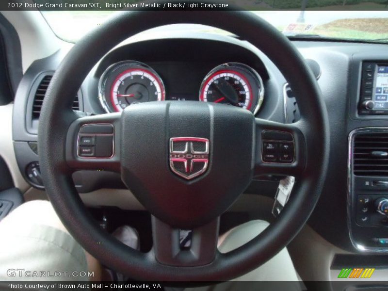 Bright Silver Metallic / Black/Light Graystone 2012 Dodge Grand Caravan SXT