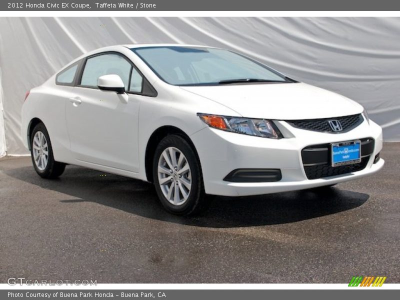 Taffeta White / Stone 2012 Honda Civic EX Coupe